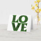 アイルランドのケルト族のフォントの愛 カード (黄色い花)