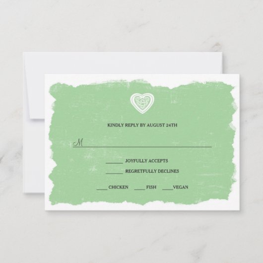 アイルランドのケルト語RSVP返信カードメニューオプション3991 出欠カード (正面)