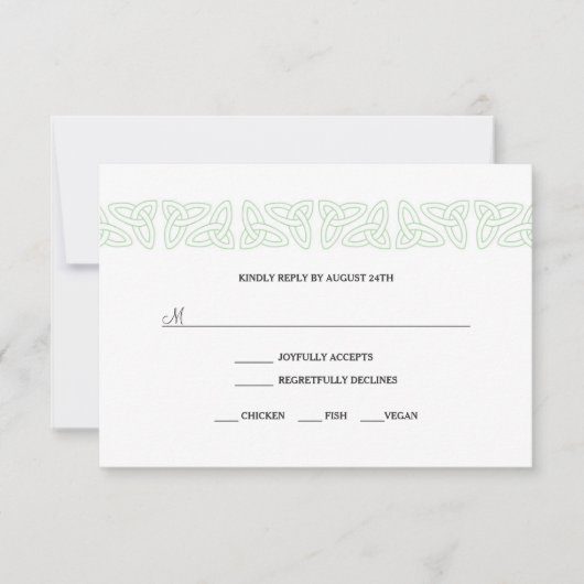 アイルランドのケルト語RSVP返信カード3991 出欠カード (正面)