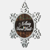 アイルランドのゲール族のメリークリスマスNollaig Shona Dhuit スノーフレークピューターオーナメント (右)