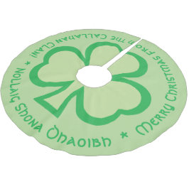 アイルランドのゲール語のクリスマス・グリーティングと家族の名前 ブラッシュドポリエステルツリースカート