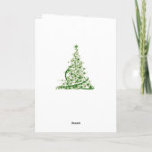 アイルランドのゲール語のクリスマス、緑の金ゴールドのきらめく木 シーズンカード (裏面)