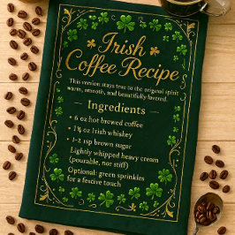 アイルランドのコーヒー 聖パトリックの日 キッチンタオル