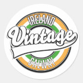 アイルランドのゴールウェイヴィンテージロゴ ラウンドシール (正面)