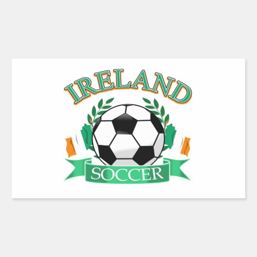 アイルランドのサッカーボールデザイン 長方形シール (正面)