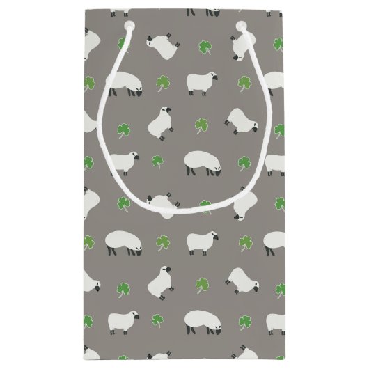 アイルランドのシャムロックおよびヒツジパターン スモールペーパーバッグ (裏面)