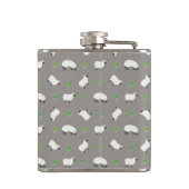 アイルランドのシャムロックおよびヒツジパターン フラスク (裏面)