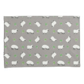 アイルランドのシャムロックおよびヒツジパターン 枕カバー (正面右)