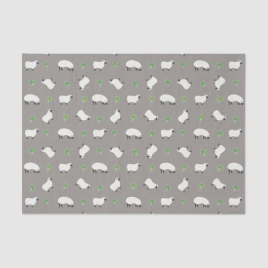 アイルランドのシャムロックおよびヒツジパターン 薄葉紙 (正面)