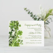 アイルランドのシャムロックと渦巻きのエンゲージメントパーティー 招待状 (スタンド正面)