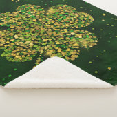 アイルランドのシャムロックの四葉のラッキークローバー シェルパブランケット (3/4)