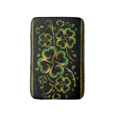 アイルランドのシャムロックの四葉のラッキークローバー バスマット (正面縦)