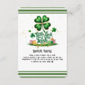 アイルランドのシャムロックの小さな運金ゴールドベビーシャワー エンクロージャーカード (正面)