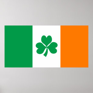 アイルランドのシャムロックの旗 ポスター