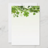 アイルランドのシャムロックの渦巻き旋回の結婚式の日付を保存 招待状 (裏面)