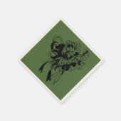 アイルランドのシャムロックブーケ セントパトリックデー スタンダードカクテルナプキン (角)