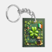 アイルランドのシャムロック州旗の聖パトリックの日 キーホルダー (正面左)