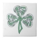 アイルランドのシャムロック ケルトノット デザイン セラミック タイル (正面)
