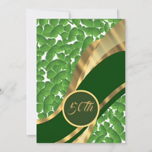 アイルランドのシャムロック ゴールデンウェディングアニバーサリー 招待状 (裏面)