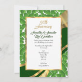 アイルランドのシャムロック ゴールド 結婚50周年記念 招待状 (正面)