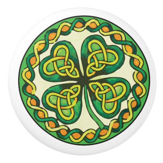 アイルランドのシャムロック セラミックノブ (正面)
