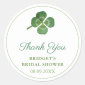 アイルランドのシロツメクサ 聖パトリックの日 ブライダルシャワーのお favors ラウンドシール (正面)