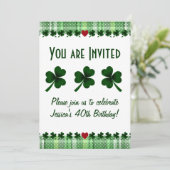 アイルランドのシンボル シャムロックと四葉のクローバー 招待状 (スタンド正面)