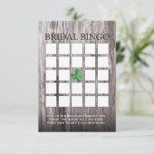 アイルランドのシンボル シャムロック ウッド背景 ブライダルシャワー ビンゴカード (スタンド正面)