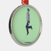 アイルランドのジグのフォークダンスの人のクリスマスツリーのオーナメント メタルオーナメント (右)