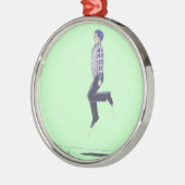 アイルランドのジグのフォークダンスの人のクリスマスツリーのオーナメント メタルオーナメント (左)