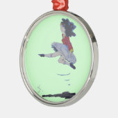 アイルランドのジグのフォークダンスの漫画の女の子のクリスマスツリー メタルオーナメント (左)