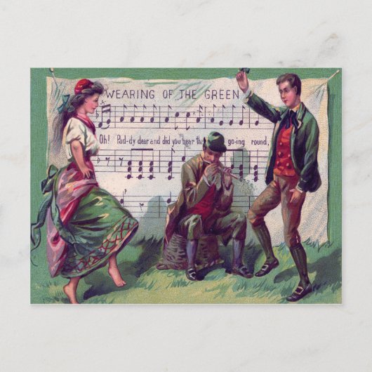 アイルランドのジプシーが緑のジグを着る ポストカード (正面)