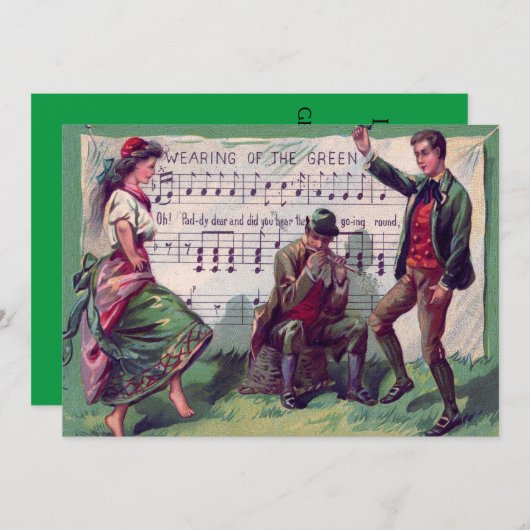 アイルランドのジプシーが緑のジグを着る 招待状 (正面/裏面)