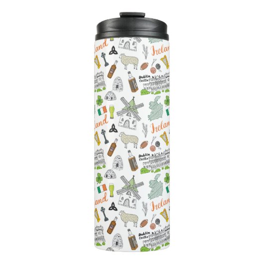 アイルランドのスケッチの落書きパターン タンブラー (正面)