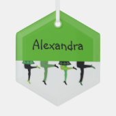 アイルランドのステップダンサーの脚コミカルなクリスマス ガラスオーナメント (正面)