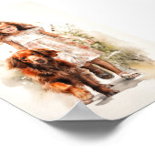 アイルランドのセッターと少女 ポスター (角)