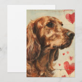 アイルランドのセッター ヴィンテージ バレンタインデー シーズンカード (正面/裏面)