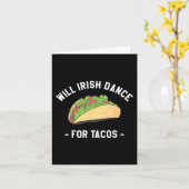 アイルランドのダンサーはタコスと交換に踊る セントパトリックデーのシャムロック カード (黄色い花)