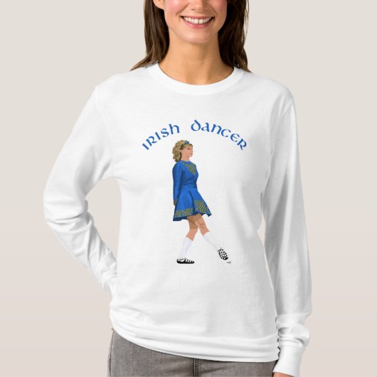 アイルランドのダンサー ブルネットの青 Tシャツ (正面)