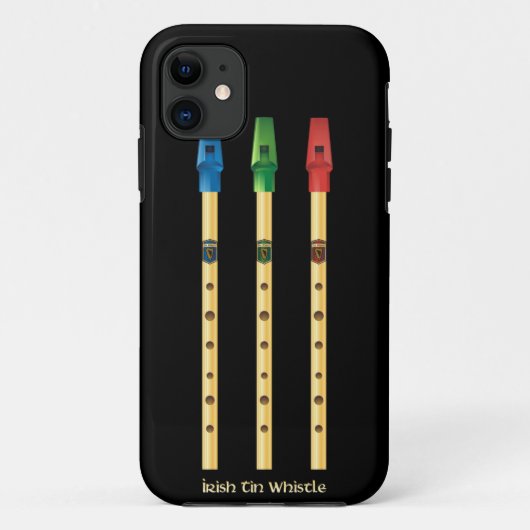 アイルランドのティン・ホイッスルの黒いiPhoneカバー Case-Mate iPhoneケース (裏面)