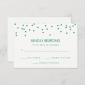 アイルランドのテーマのシャムロックの紙吹雪|の結婚の応答 出欠カード (正面/裏面)