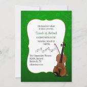 アイルランドのテーマのバイオリンの演奏会の招待状 招待状 (正面)