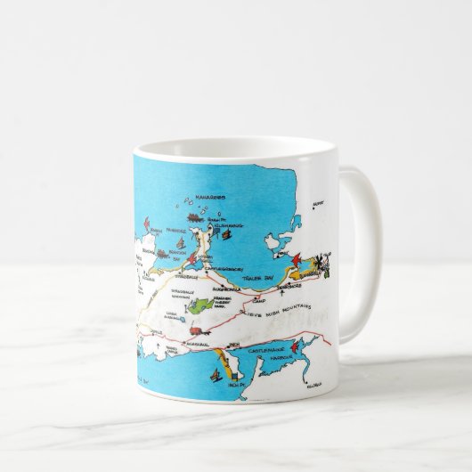 アイルランドのディングル半島のビンテージ地図 コーヒーマグカップ (正面右)