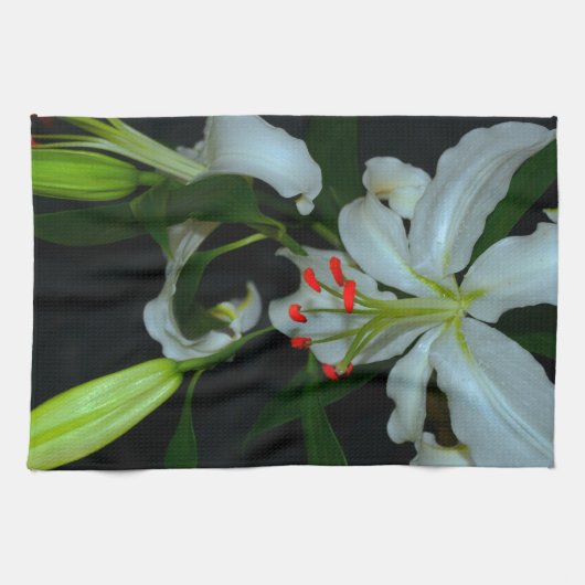 アイルランドのデザイン – ブラスとフラワーコレクション キッチンタオル (横)