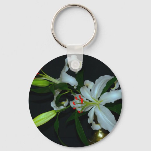 アイルランドのデザイン – ブラスとフラワーコレクション キーホルダー (正面)