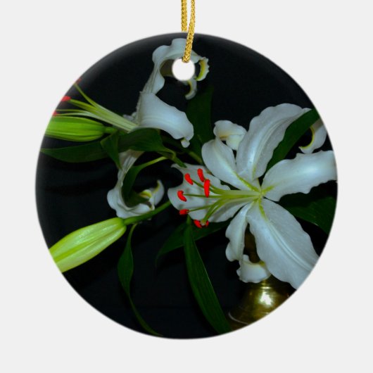 アイルランドのデザイン – ブラスとフラワーコレクション セラミックオーナメント (正面)