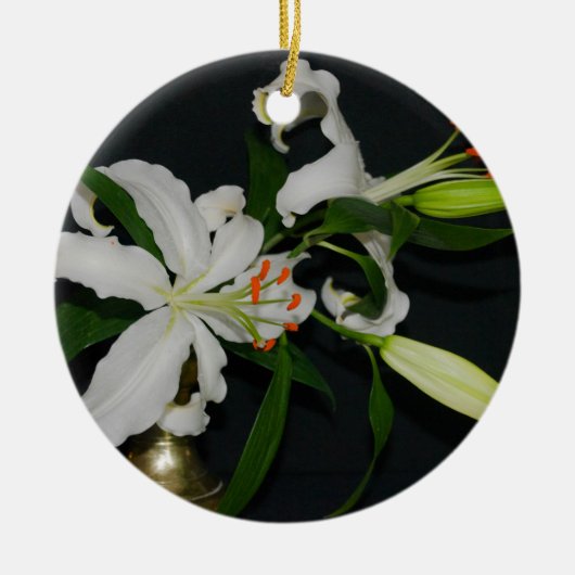 アイルランドのデザイン – ブラスとフラワーコレクション セラミックオーナメント (正面)