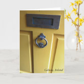 アイルランドのドアノッカーの挨拶状 カード (黄色い花)