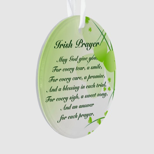 アイルランドのハートとシャムロックのオーダーメイドオーナメント オーナメント (正面)