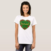 アイルランドのハートとバラ Tシャツ (正面フル)